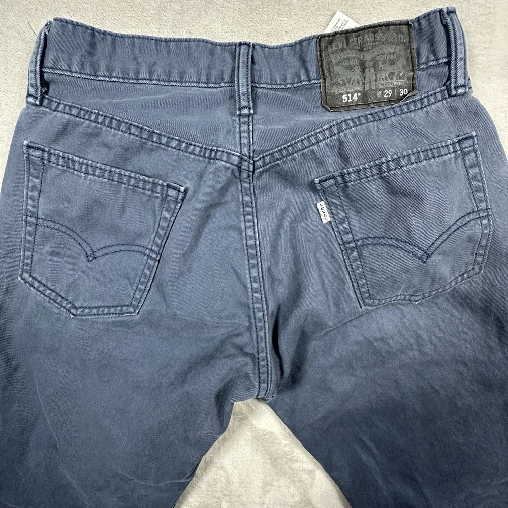 Levis 514 Jeans Mens 29x30 White Tab Straight Leg Blue Denim Pants
